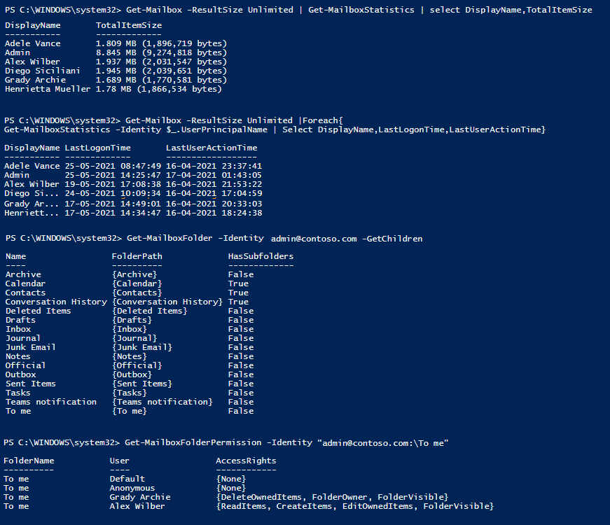 Meest bruikbare PowerShell cmdlets om Exchange Online Mailboxen te beheren